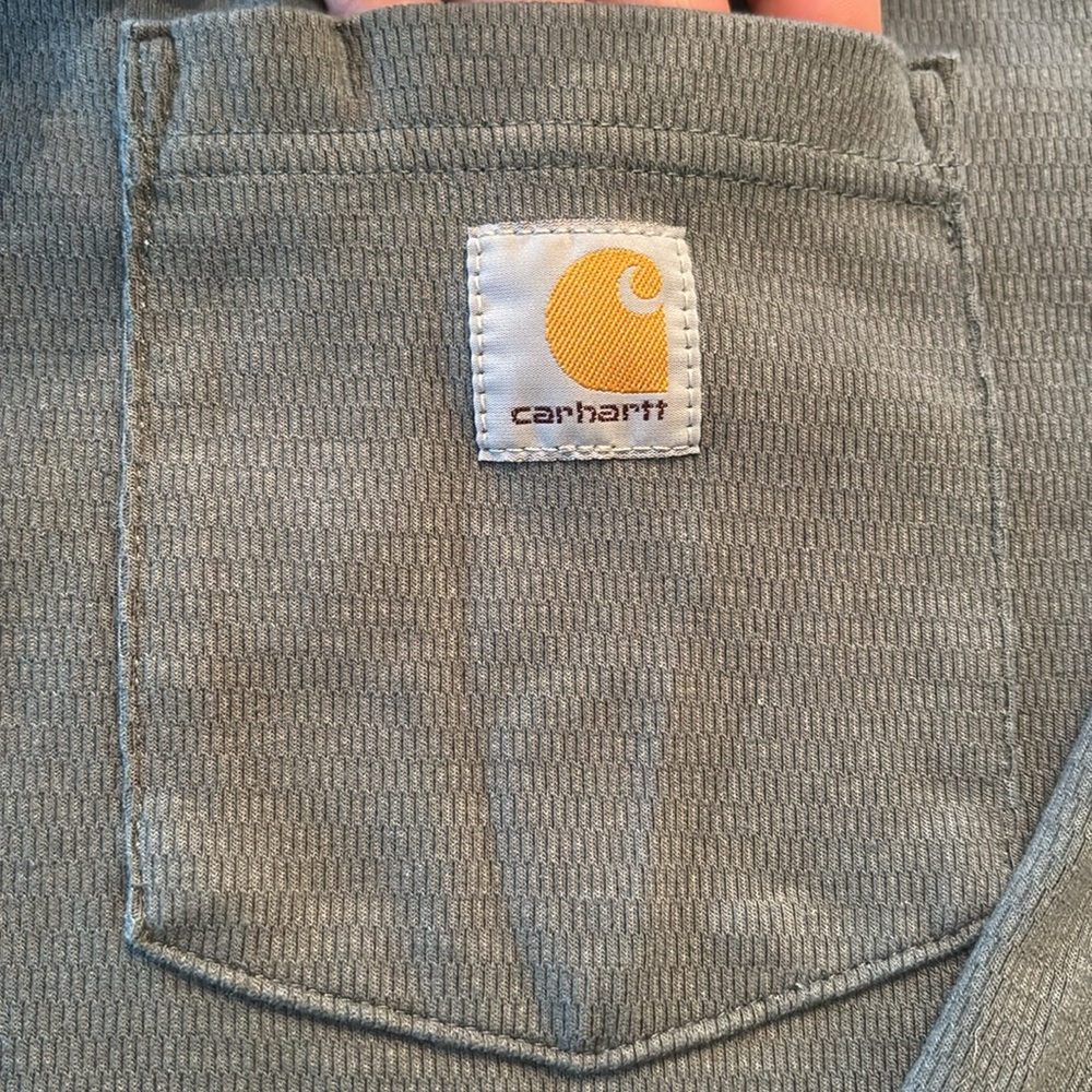 Carhartt Men's Gray Long Sleeve Snap Henley Shirt 2XL - Picture 4 of 4
